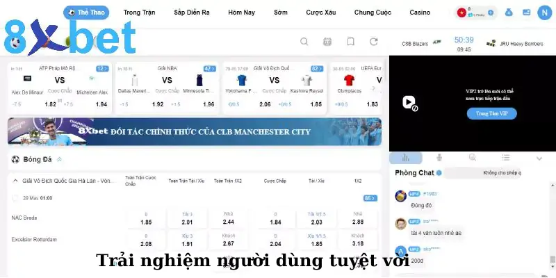 Trải ngiệm người dùng tuyệt vời tại 8xbet